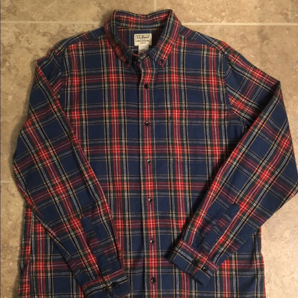 L.L. Bean Scotch Plaid Flannel Slim Fit